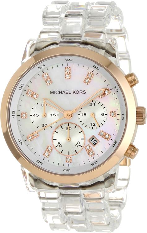 michael kors leather band watch|Michael Kors clear band watch.